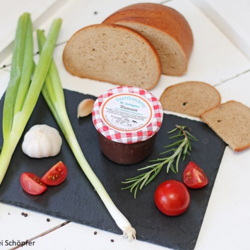 kleines Glas Blutwurst