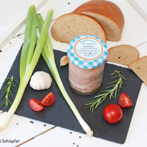 großes Glas Jagdwurst